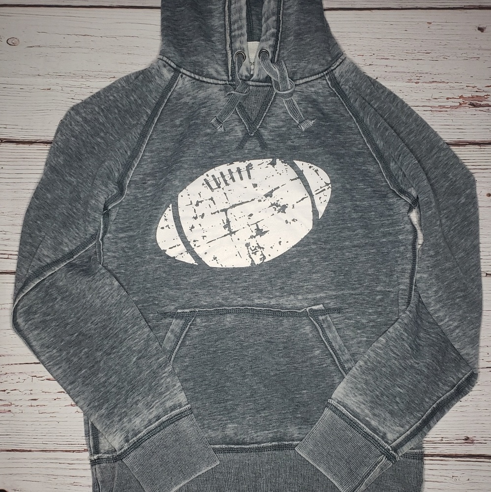 Distressed Football Hoodie Blue/Gray